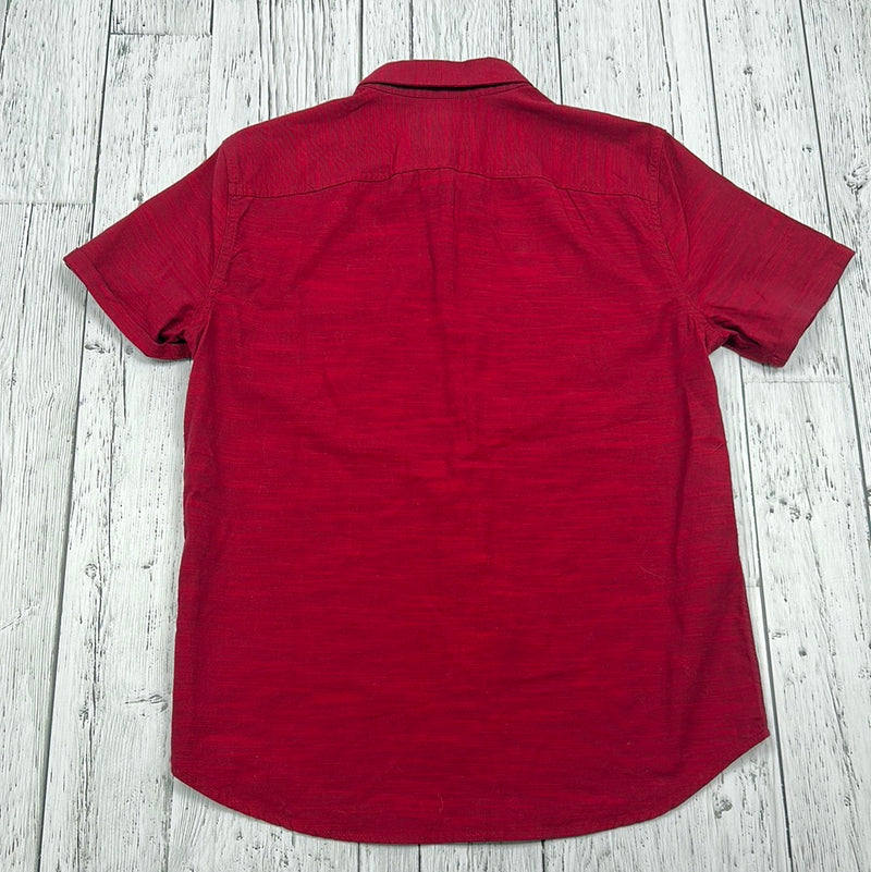 Hollister Burgundy Heathered Button Up Shirt - His S