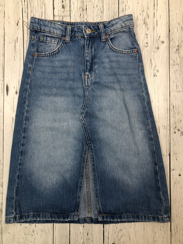 Zara blue denim knee high skirt - Girls 10