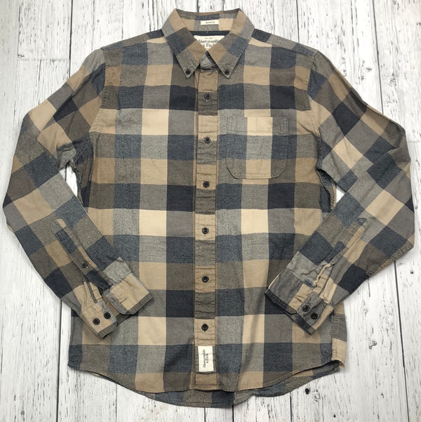 Abercrombie&Fitch brown grey plaid shirt - His M