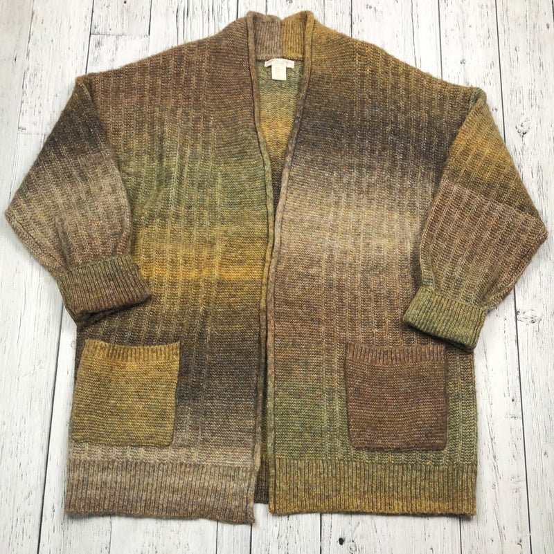 Christian Sirlano brown green patterned knitted sweater - Hers XL