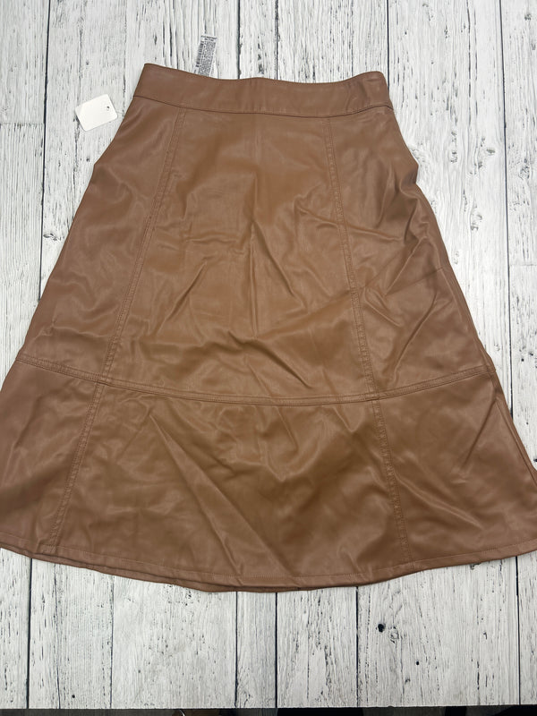 Zara brown pleather midi skirt - Hers XS