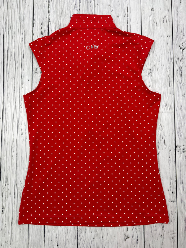 Nivo red white poka dot golf shirt - Hers S