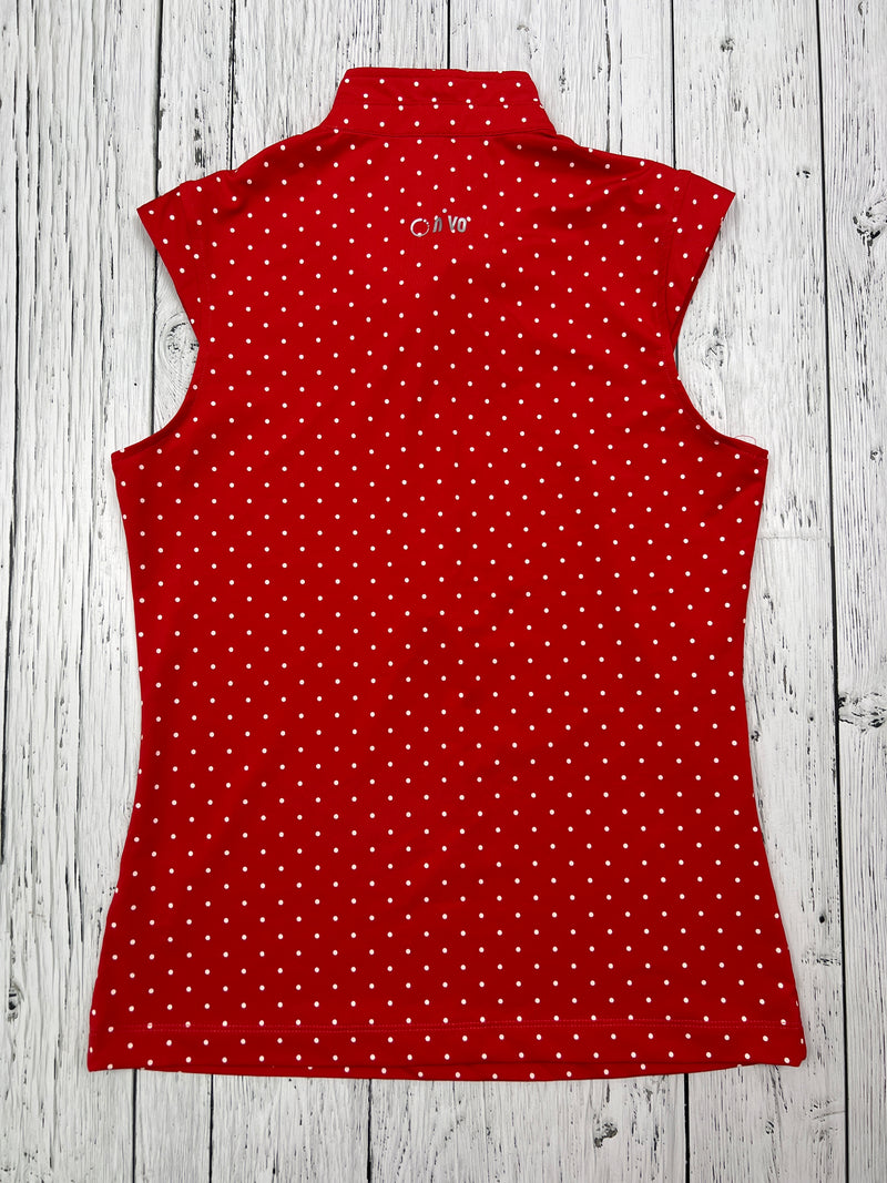 Nivo red white poka dot golf shirt - Hers S