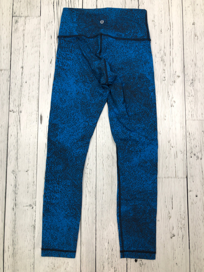 lululemon blue patterned leggings - Hers S/6