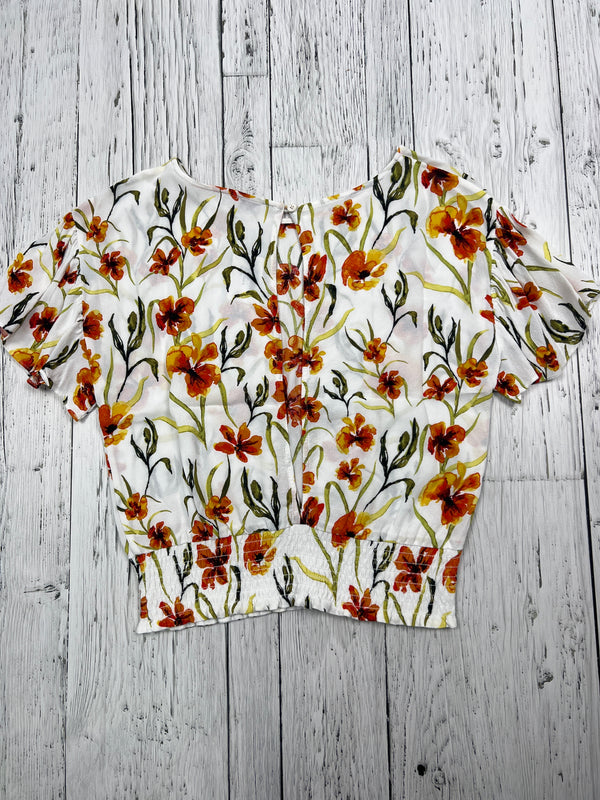 Little moon white orange floral shirt - Hers S