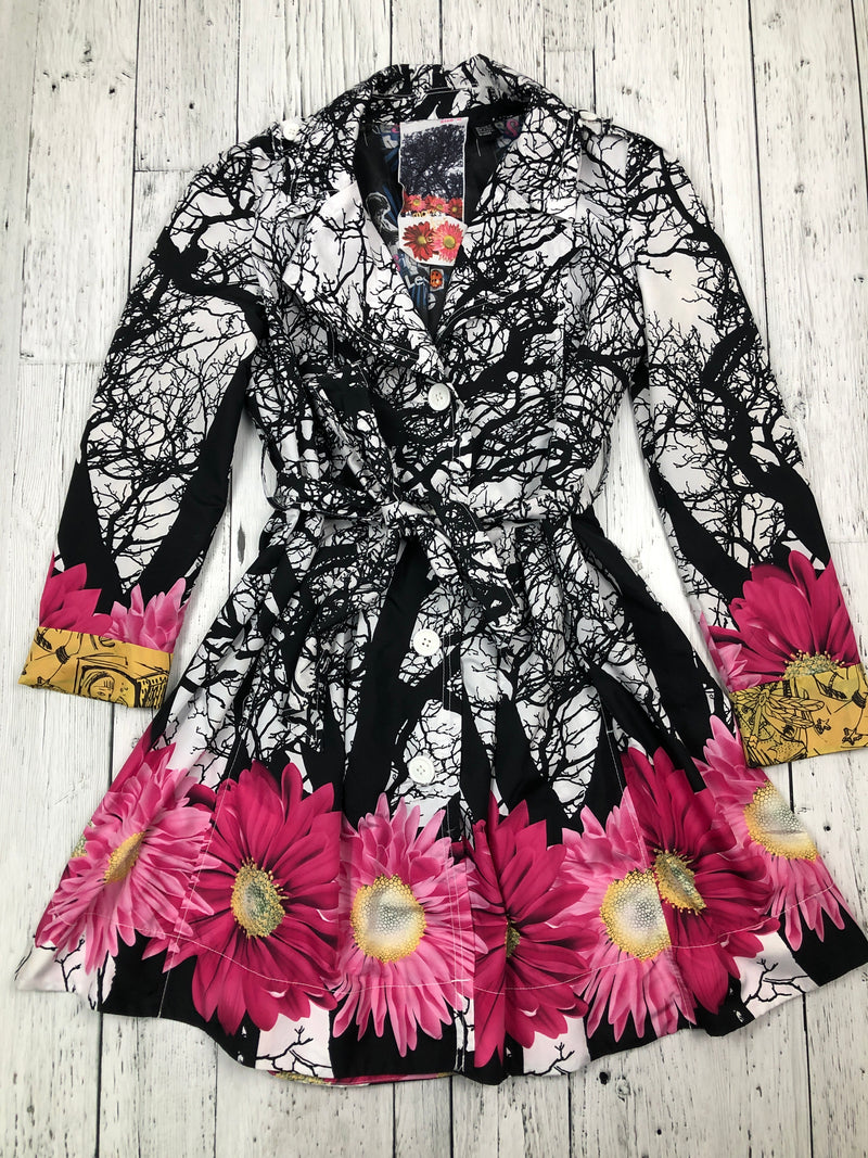 Desigual black white pink patterned jacket - Hers M/8/40