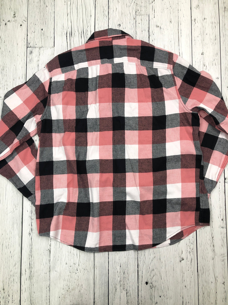 American Eagle pink black patterned flannel - His XL