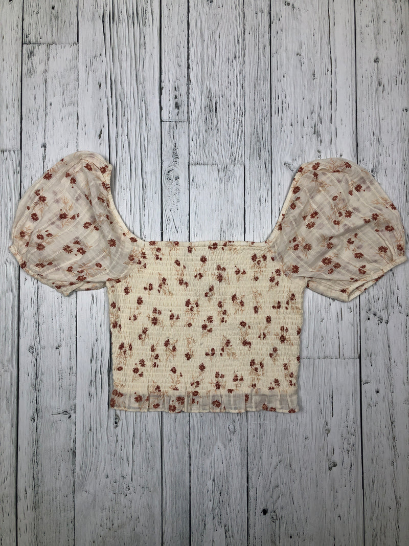 American Eagle white red floral shirt - Hers S