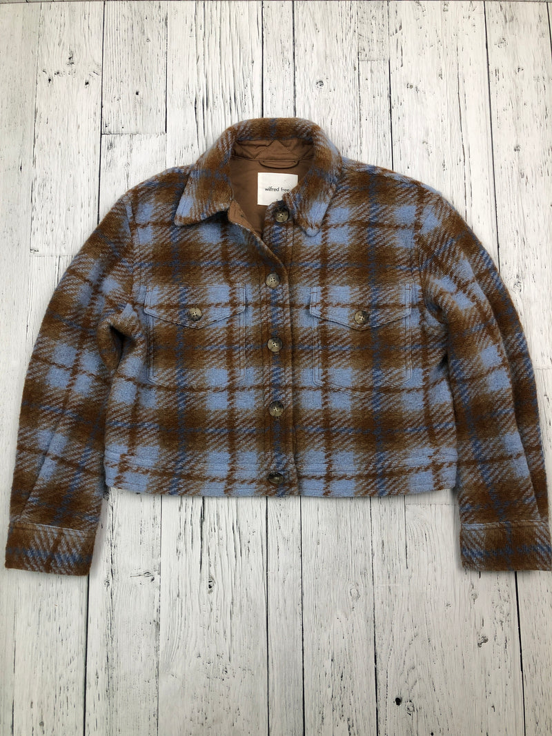 Wilfred Free Aritzia brown blue plaid sweater - Hers S
