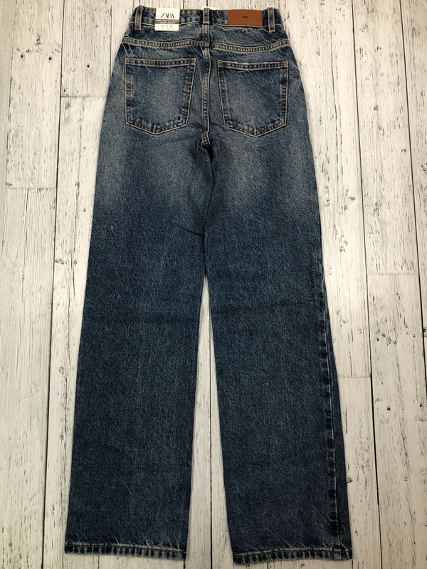 Zara blue high straight long length jeans - Hers XXS/0