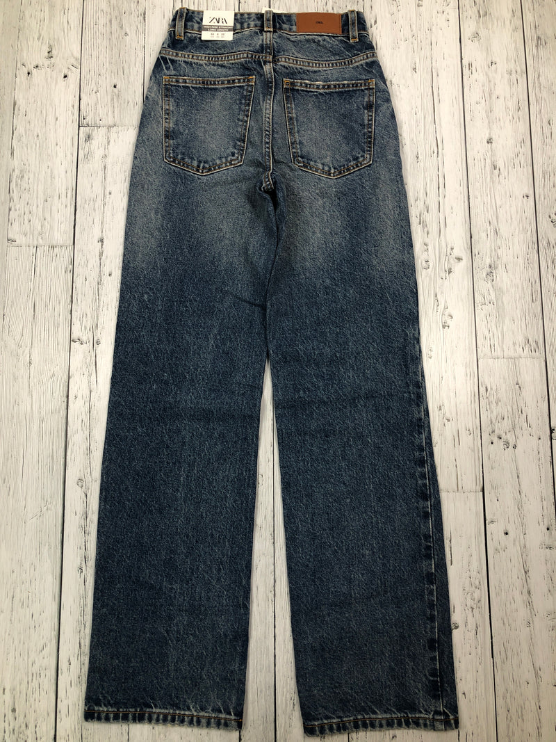 Zara blue high straight long length jeans - Hers XXS/0