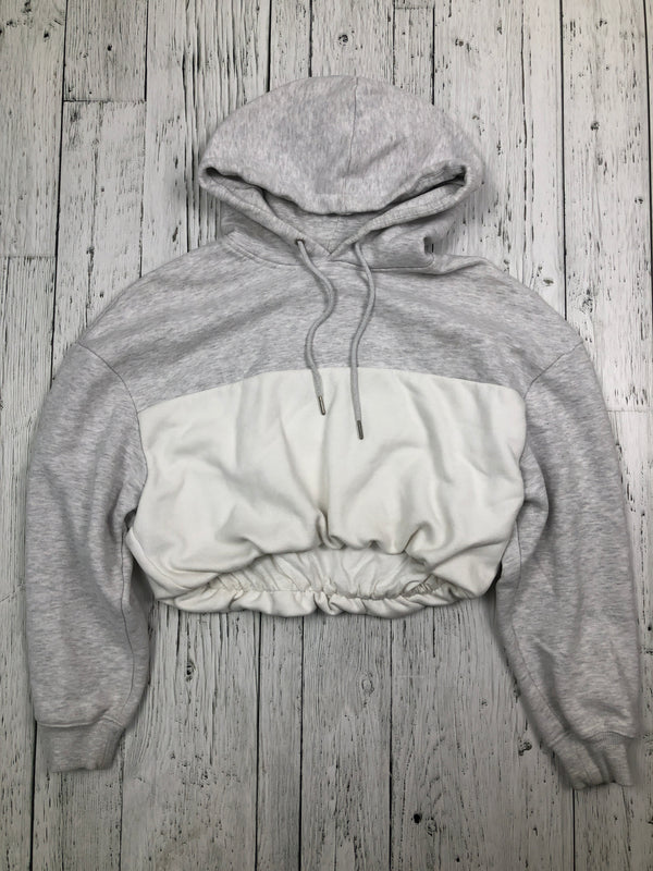 Garage white grey cropped hoodie - Hers S