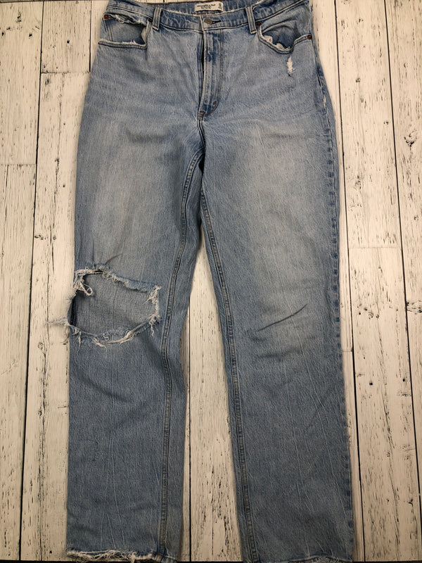 Abercrombie&Fitch 90’s straight ultra high rise distressed blue jeans - Hers L/12/31