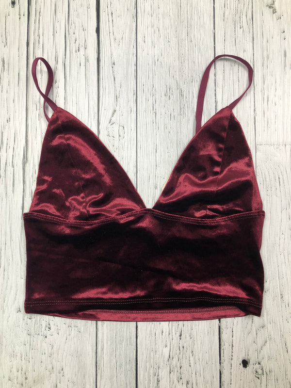 Garage burgundy velvet tank top - Hers S