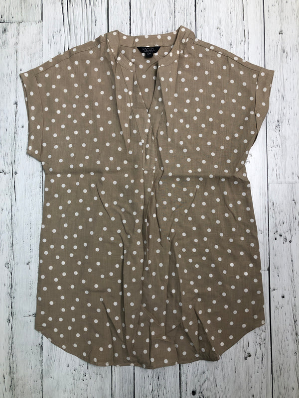 Rachel brown white polka dot shirt - Hers S