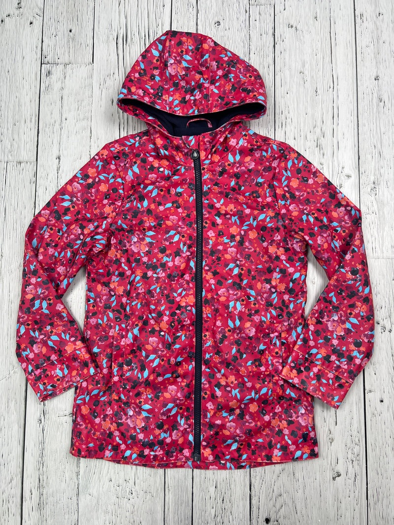 Joules pink patterned rain coat - Girls 9/10