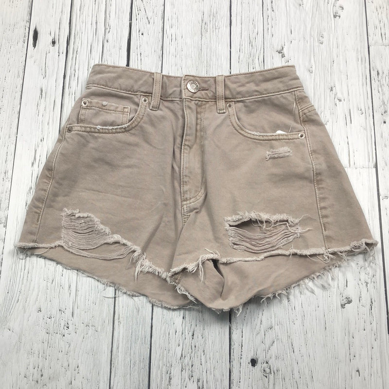 Garage beige distressed denim shorts - Hers XS/23