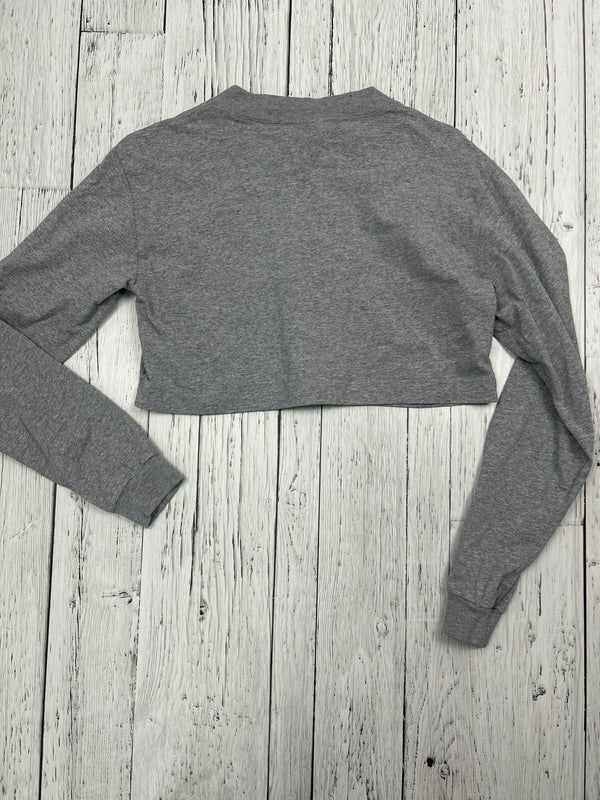 TNA grey crop long sleeve shirt - Hers XS