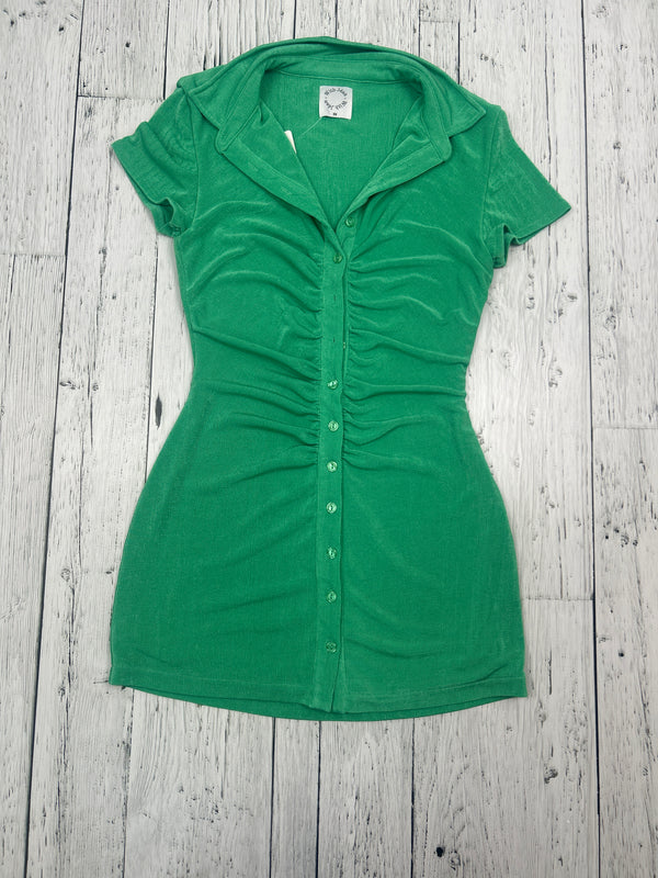With Jean green button up dress - Hers XS
