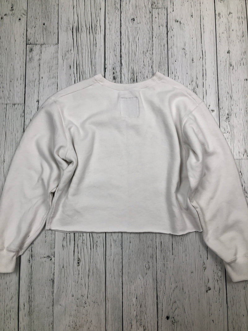 Hollister white cropped sweatshirt - Hers M