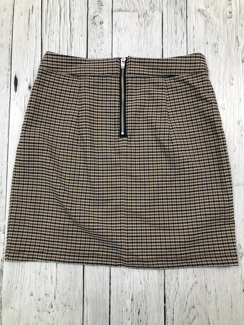 Garage brown black plaid skirt - Hers S