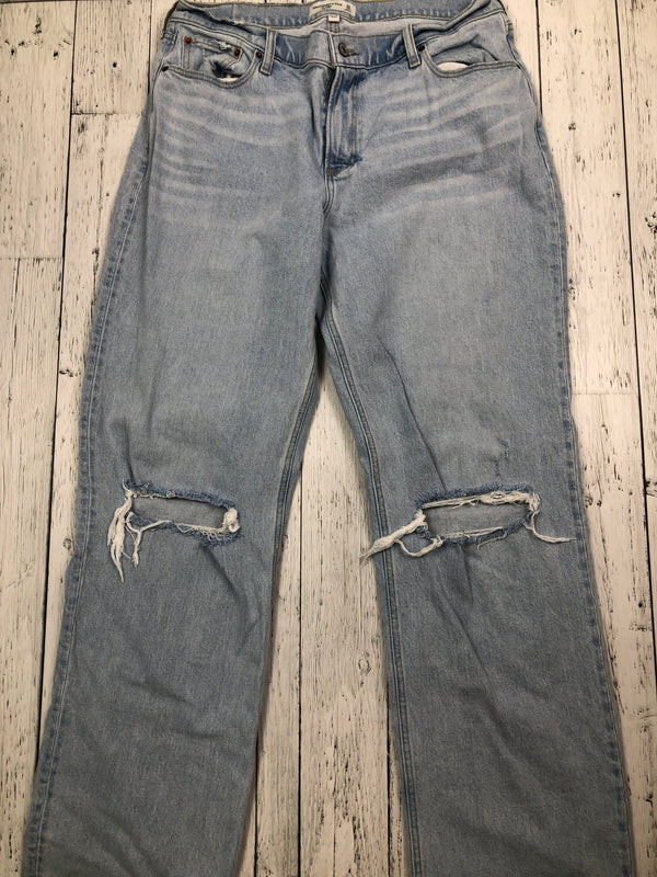 Abercrombie&Fitch blue distressed baggy low rise jeans - Hers L/31