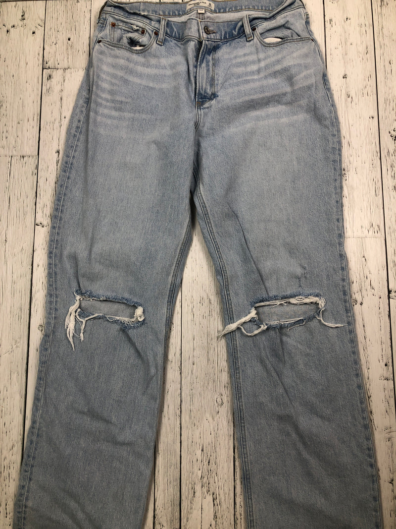 Abercrombie&Fitch blue distressed baggy low rise jeans - Hers L/31