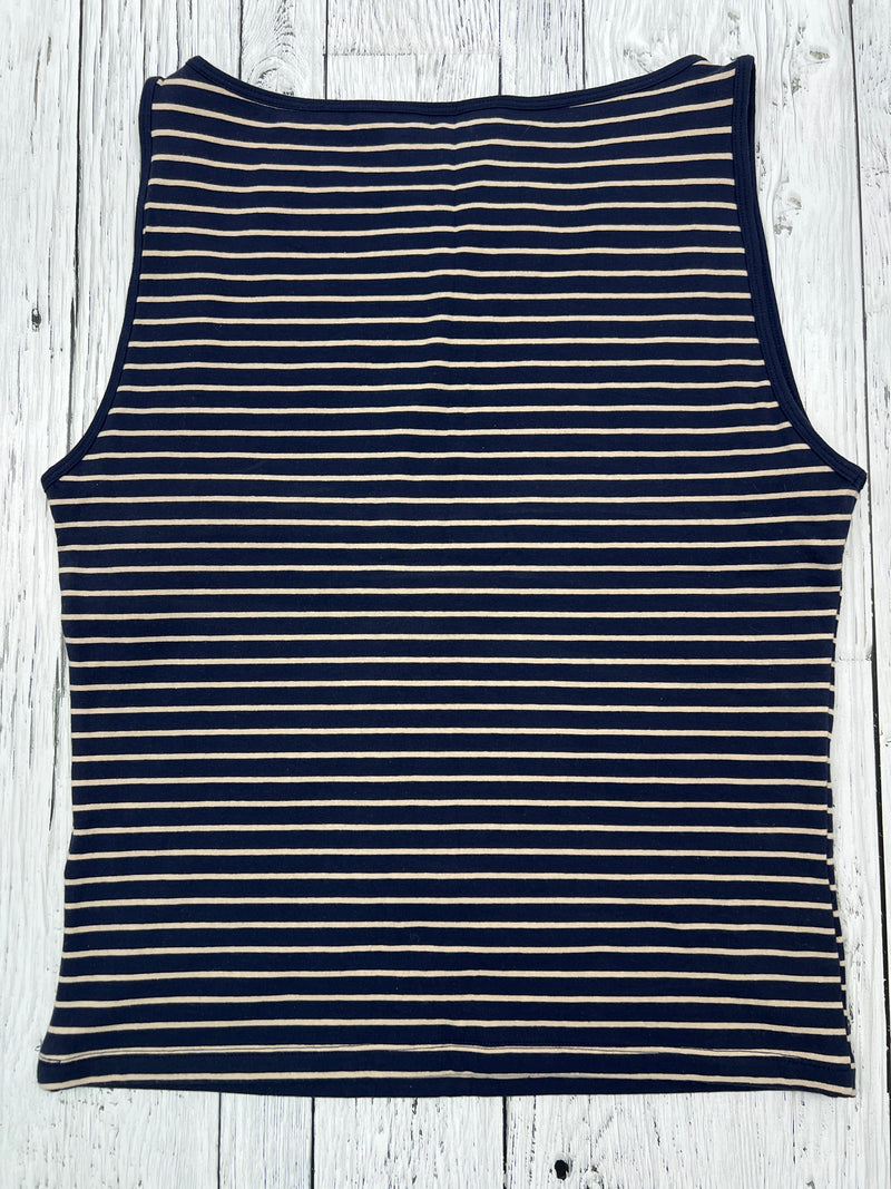 Abercrombie&Fitch navy blue beige striped shirt - Hers L