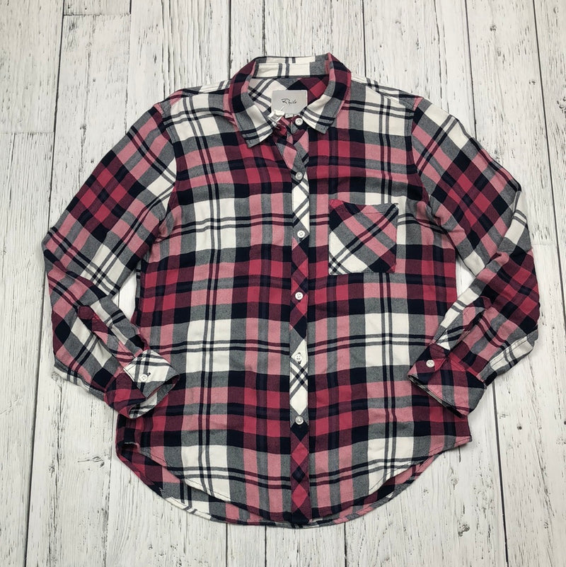 Rails pink black white plaid flannel - Hers S