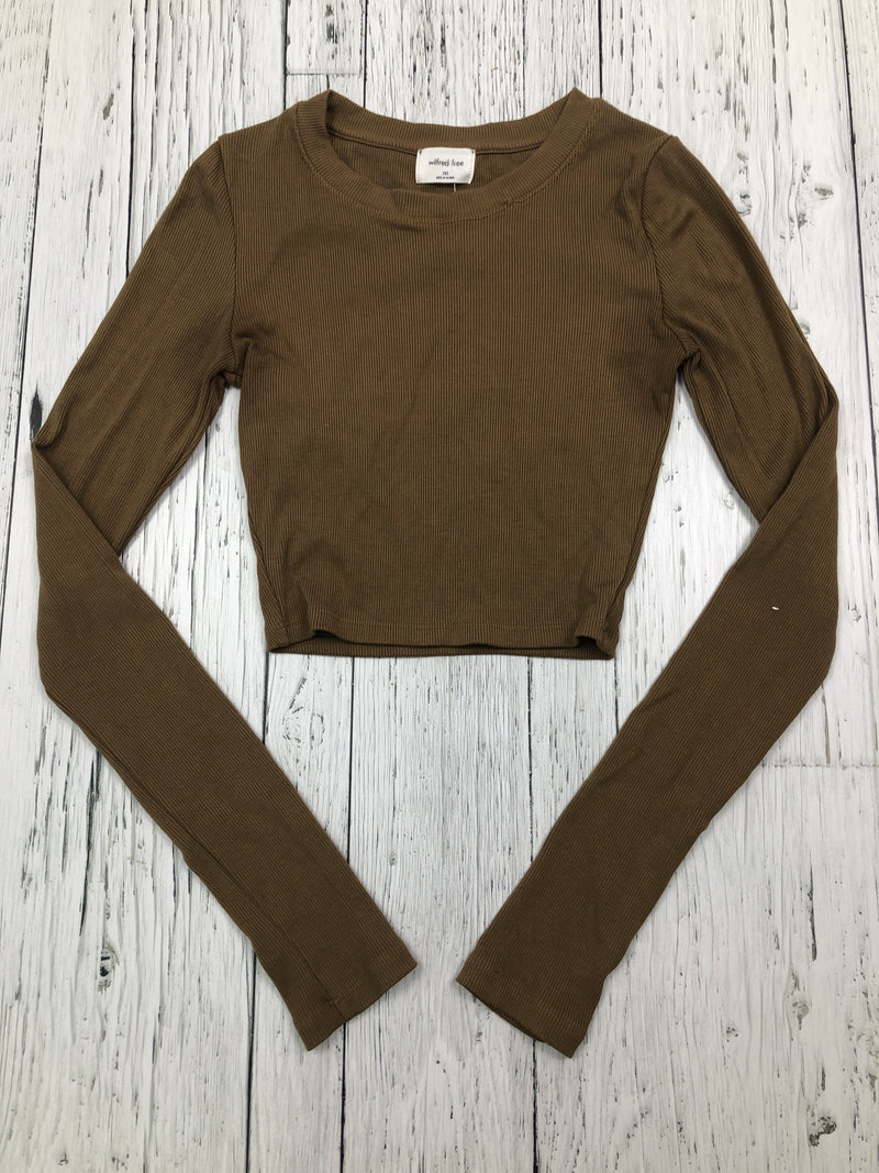 Wilfred Aritzia brown cropped long sleeve - Hers XXS