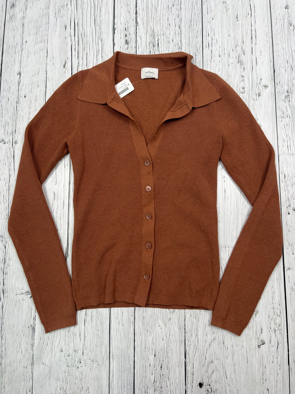 Wilfred Aritzia brown collard shirt - Hers S