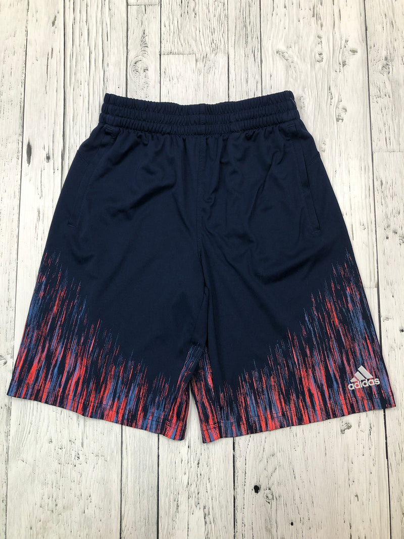 Adidas navy orange patterned shorts - Boys 10