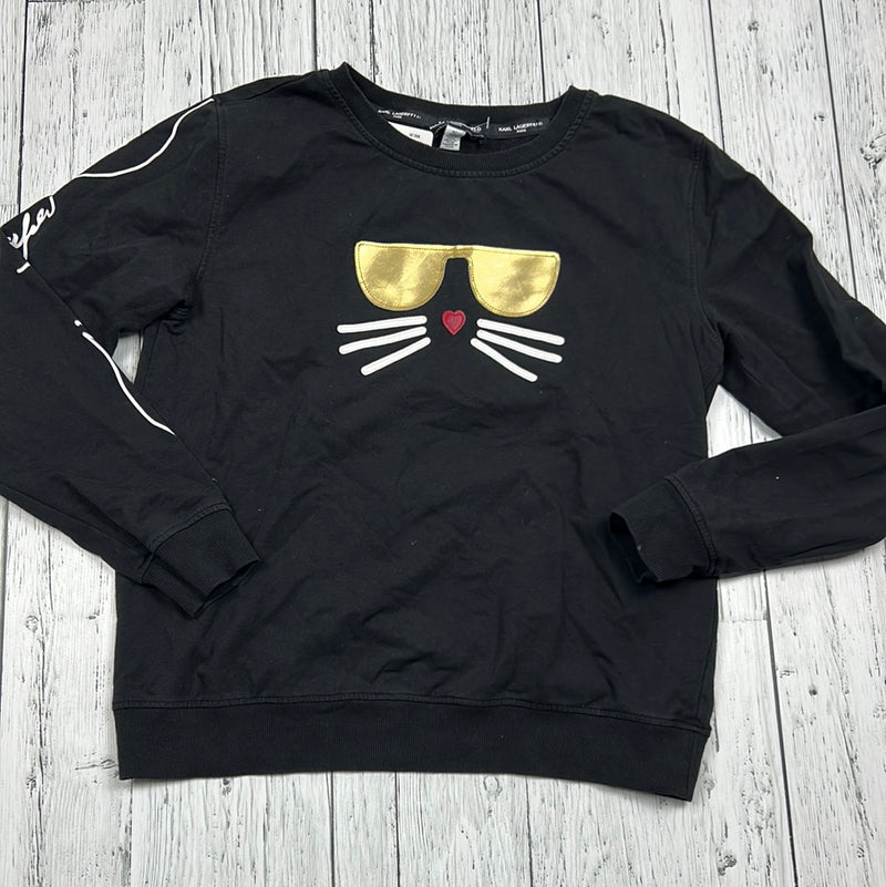 Karl Lagerfeld black graphic crew neck - Hers M