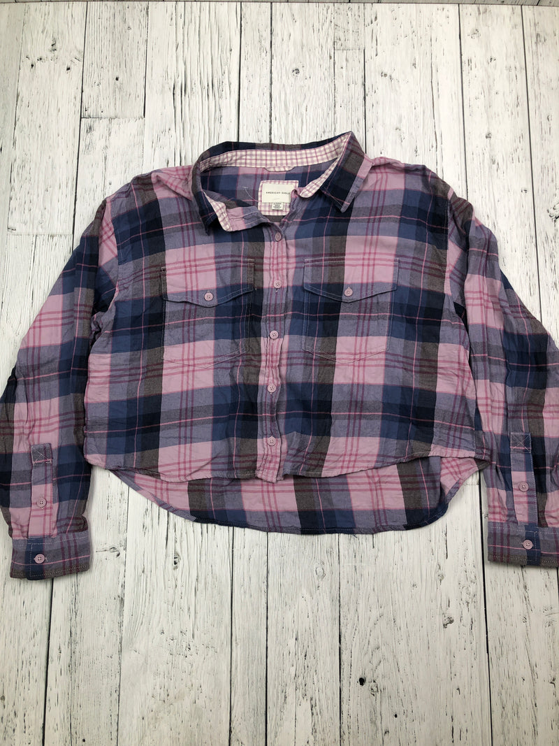 American Eagle purple plaid flannel - Hers XL