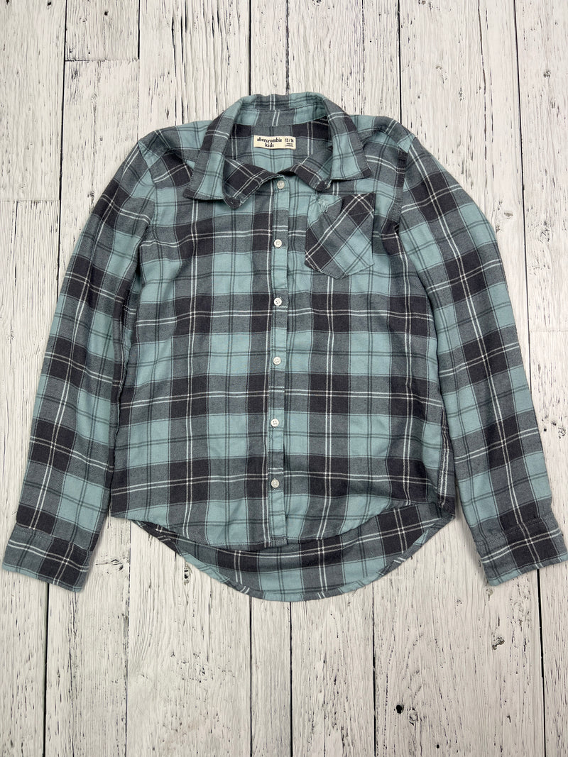 Abercrombie kids blue black plaid flannel - Girls 14