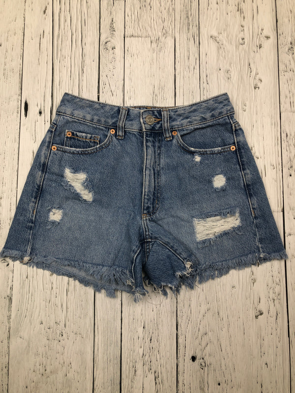 Garage blue distressed mom denim shorts - Hers 00/XXS