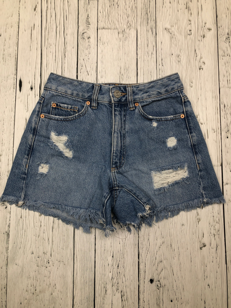 Garage blue distressed mom denim shorts - Hers 00/XXS