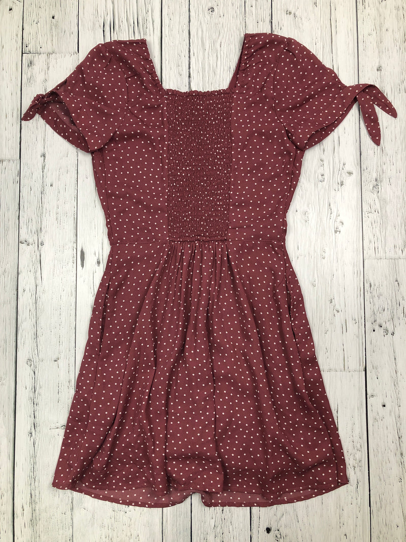 Abercrombie&Fitch burgundy white polka dot dress - Hers XS