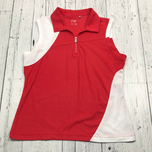Nvo red white patterned golf shirt - Hers M
