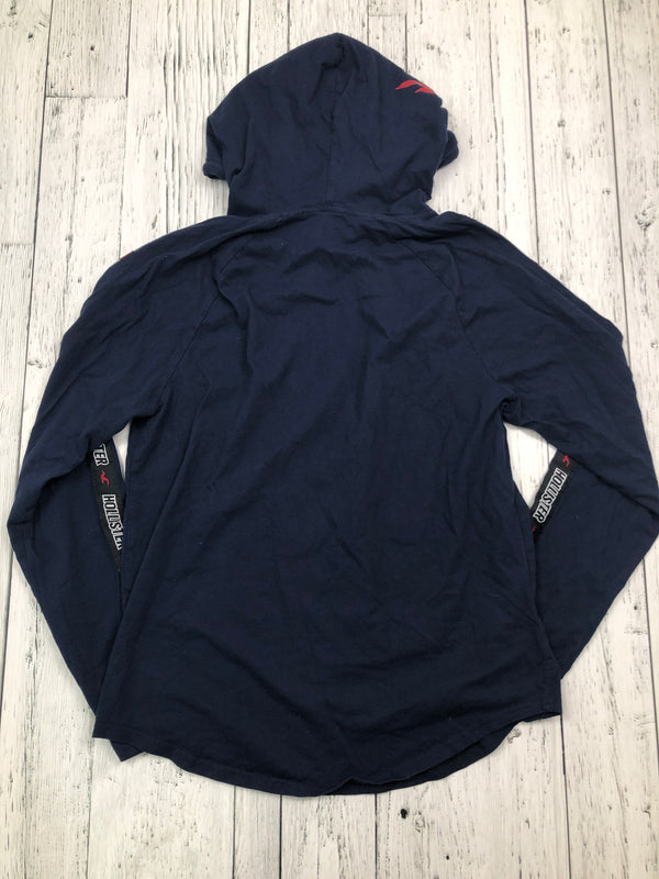 Hollister navy patterned hooded shirt - His M