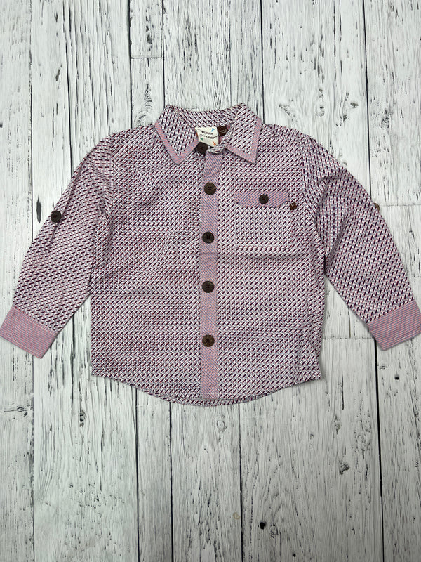 Fore!! red blue white patterned shirt - Boys 4