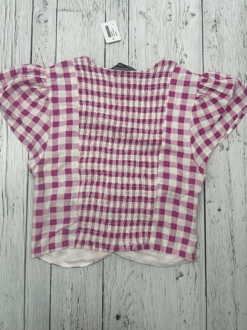 Zara pink/white pattern crop shirt - Hers S