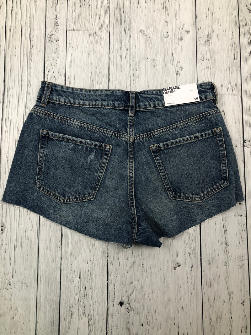 Garage festival blue distressed jean short - Hers M/29