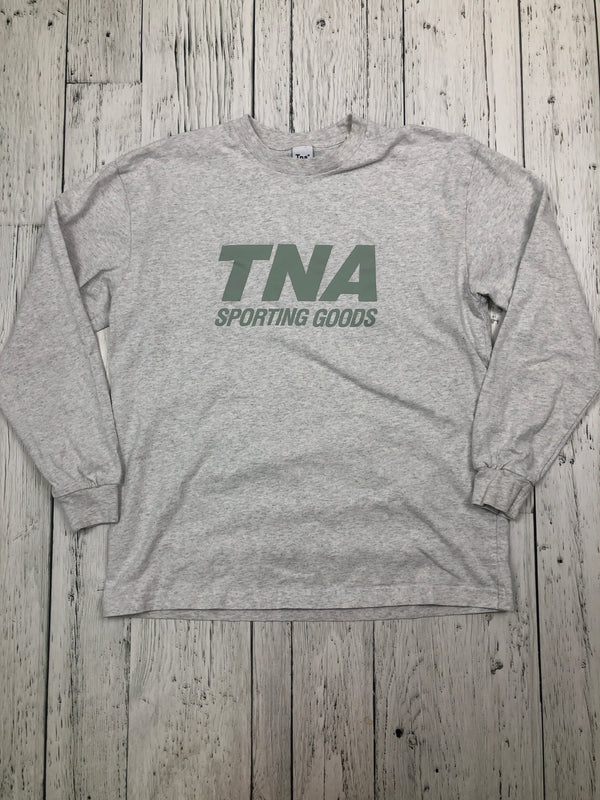 Tna Aritzia grey graphic long sleeve - Hers XXS