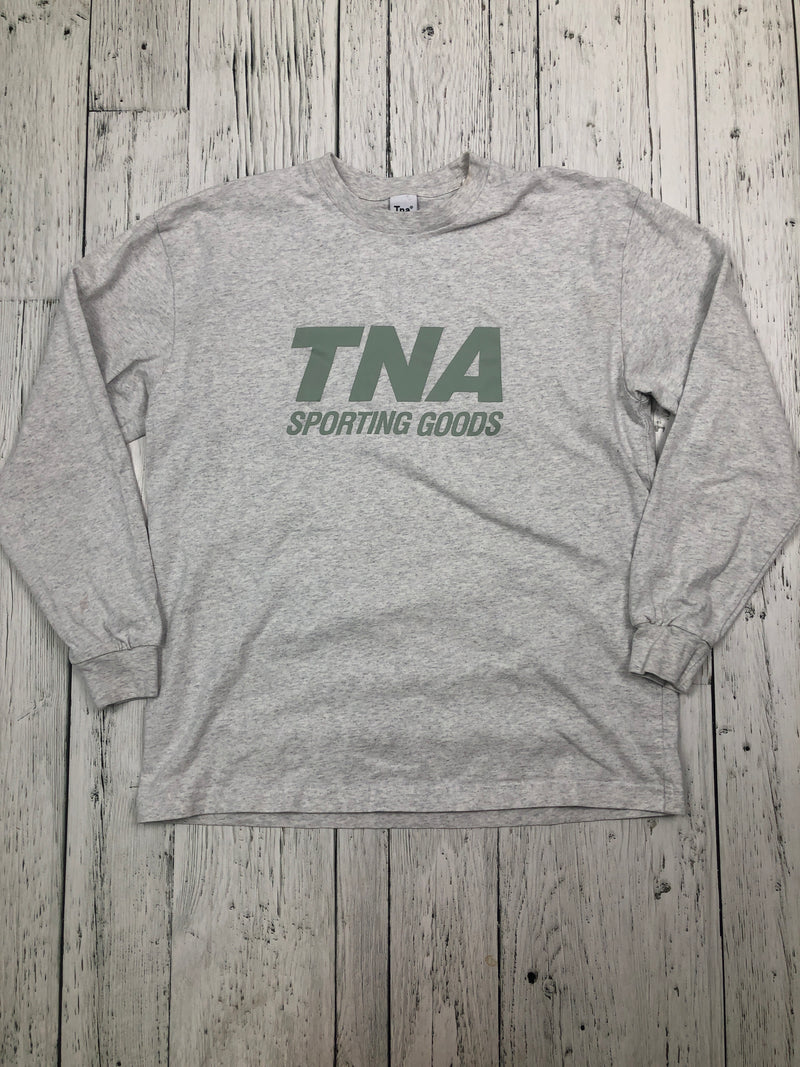 Tna Aritzia grey graphic long sleeve - Hers XXS