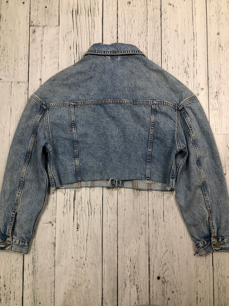 Garage denim blue cropped jacket - Hers S