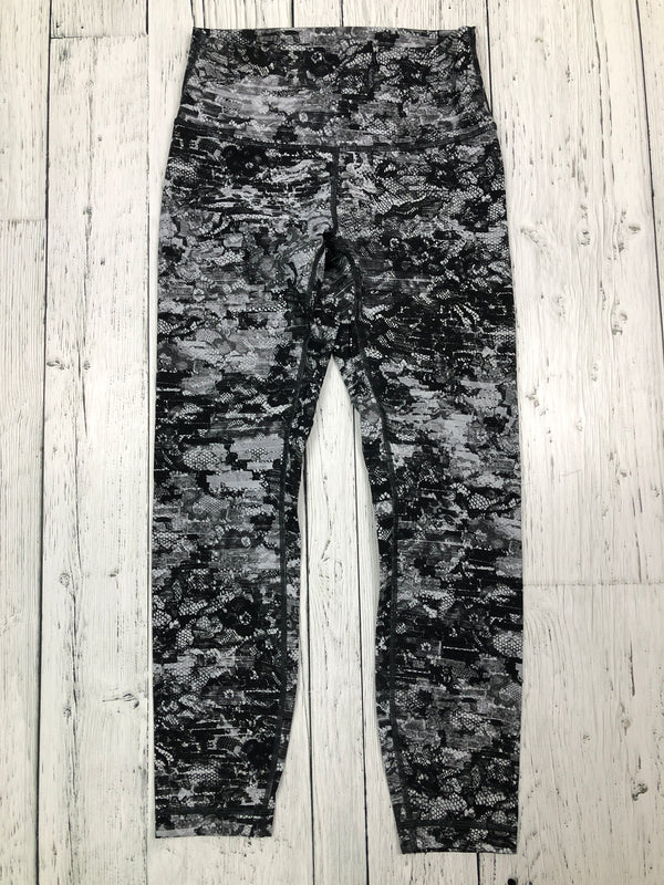 lululemon black grey patterned leggings - Hers S/6