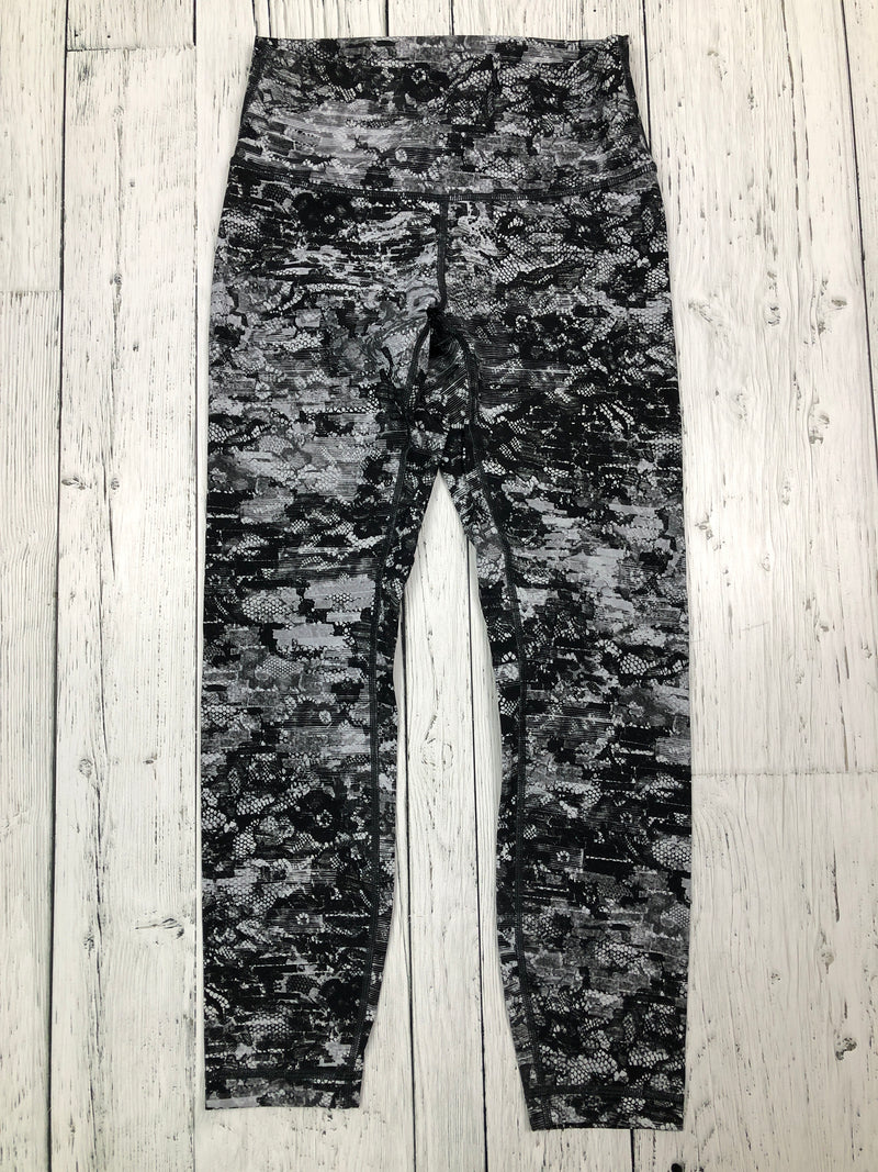 lululemon black grey patterned leggings - Hers S/6
