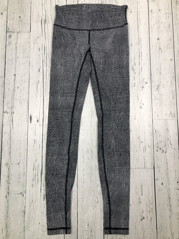 lululemon black white patterned leggings - Hers S/4