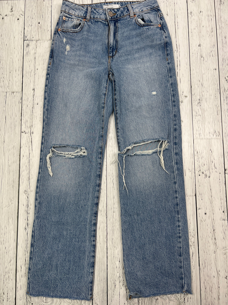 Garage blue distressed 90’s straight jeans - Hers XS/3/26